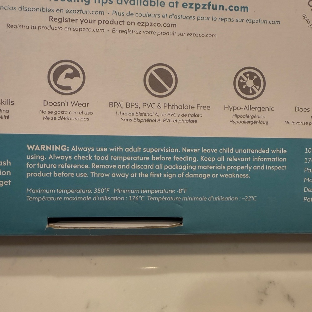 Ezpz Blue The Happy Mat Silicone Suction All In One Baby Dish & Placemat 9+Month - Picture 11 of 12